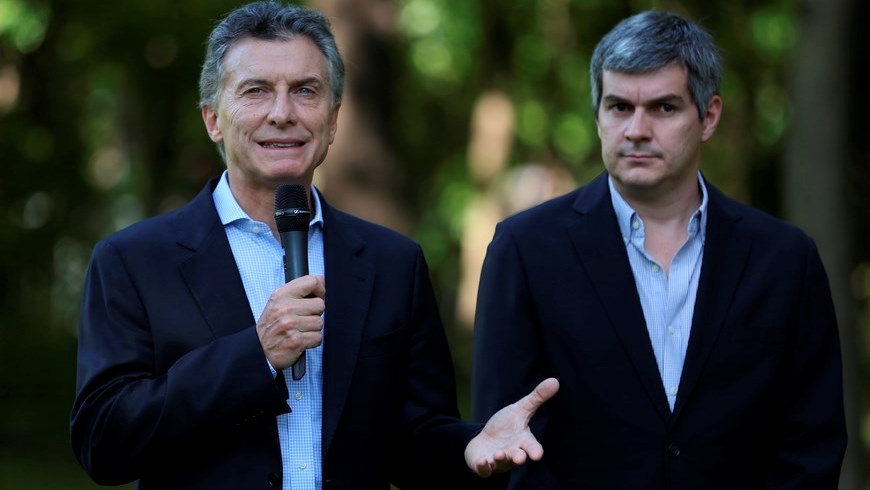 Mauricio Macri y el Jefe de Gabinete, Marcos Peña