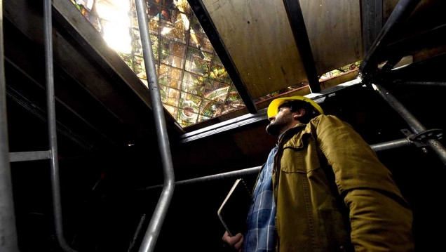 imagen Comenzó la restauración de los vitrales en la cúpula del ECA