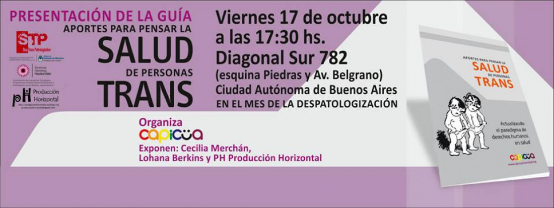 Mañana en Buenos Aires se presenta la Guía "Aportes para pensar la salud de las personas trans"