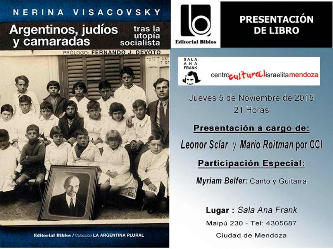Esta noche presentarán el libro "Argentinos, judíos y camaradas tras la utopía socialista"