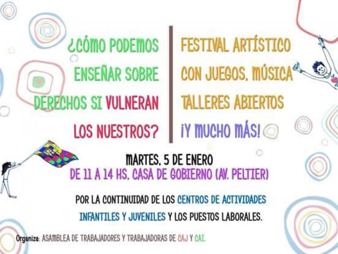 Docentes de programas CAI y CAJ reclaman con un festival artístico 