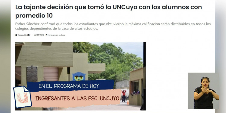 Escuelas de la UNCUYO podrán tener a todos y todas las estudiantes con promedio 10 en sus aulas