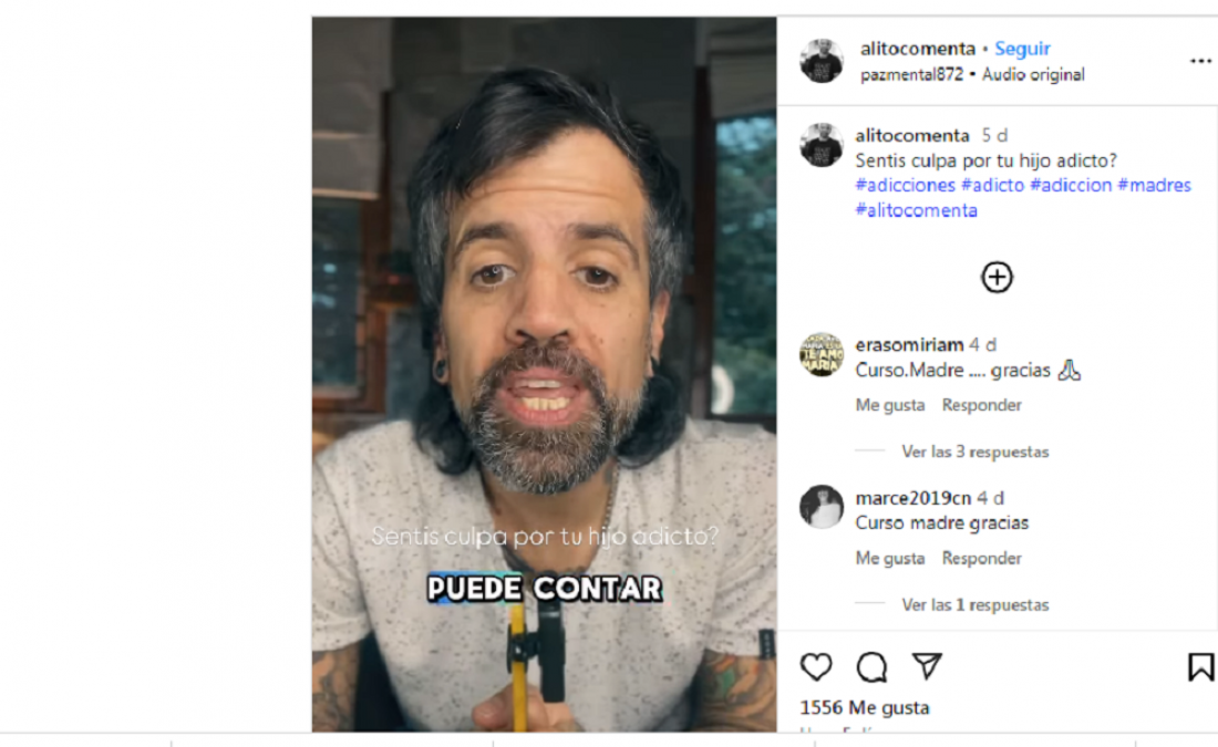 Un influencer ayuda y aconseja a madres de adictos 