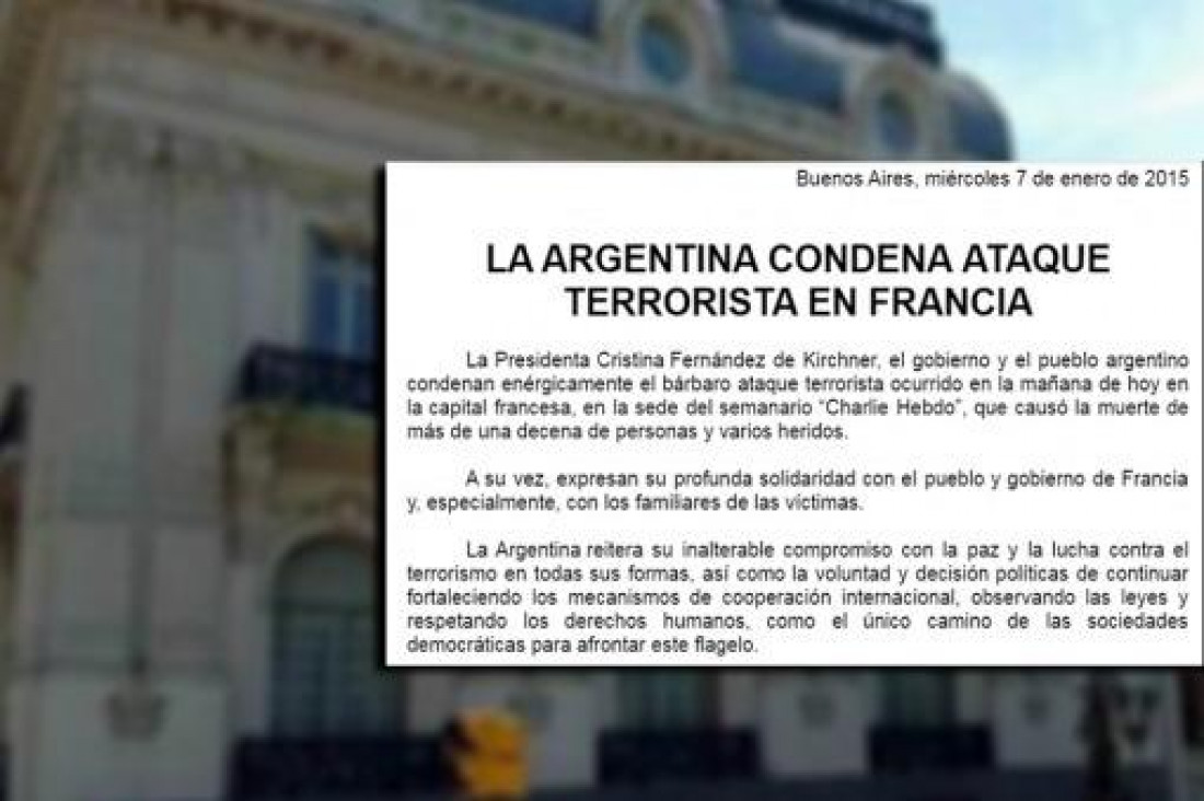 Argentina condenó al ataque en Francia