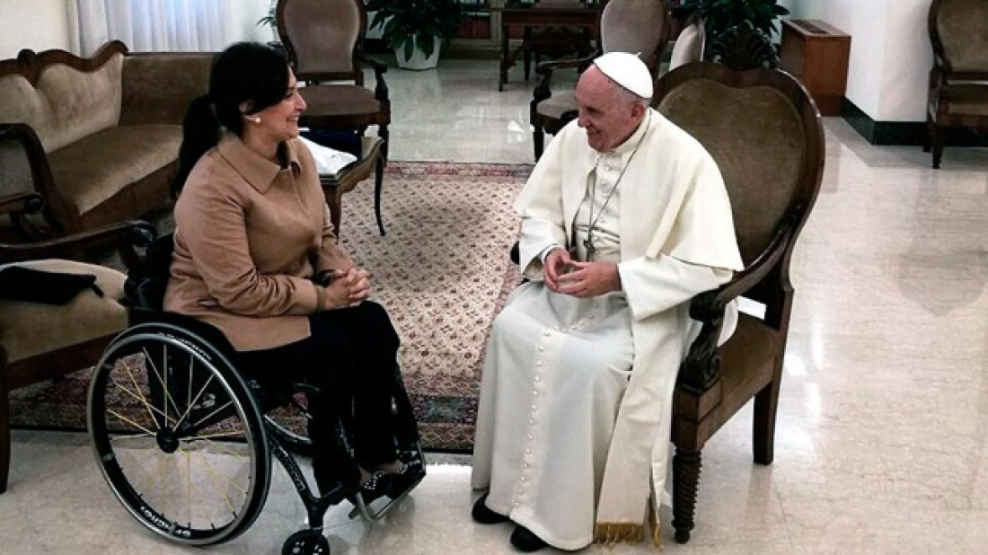 Luego del confuso episodio de robo de dinero, Michetti se mostró con el Papa