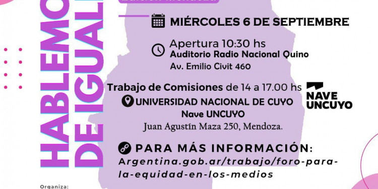 Llega a Mendoza el 5.º Foro para la Equidad en Medios