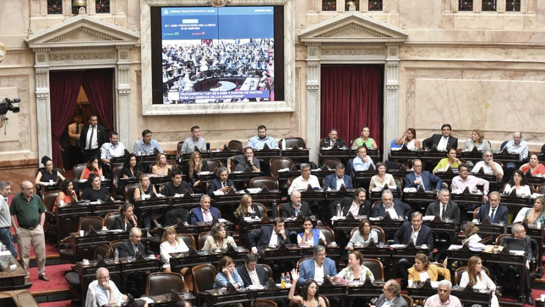 Celebraciones y rechazos tras la aprobación en general de la ley "Bases"