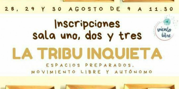 Inscriben para las salitas de la Tribu Inquieta