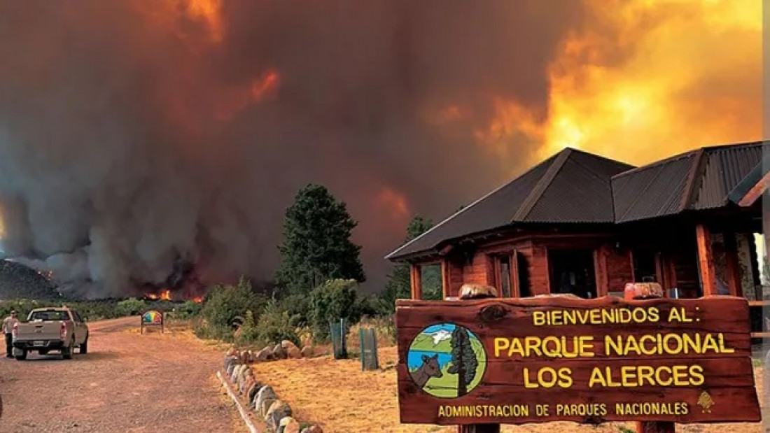 Continúa el incendio en el Parque Nacional Los Alerces