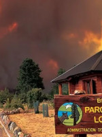 Continúa el incendio en el Parque Nacional Los Alerces
