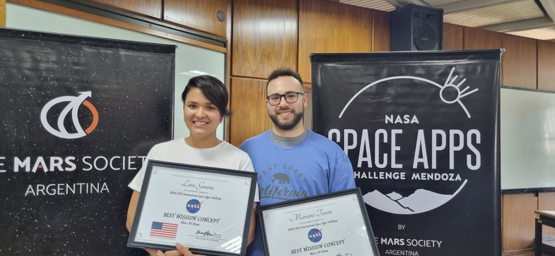 Dos estudiantes de la UNCUYO ganaron un concurso en la NASA por diseñar una casa para habitar en Marte