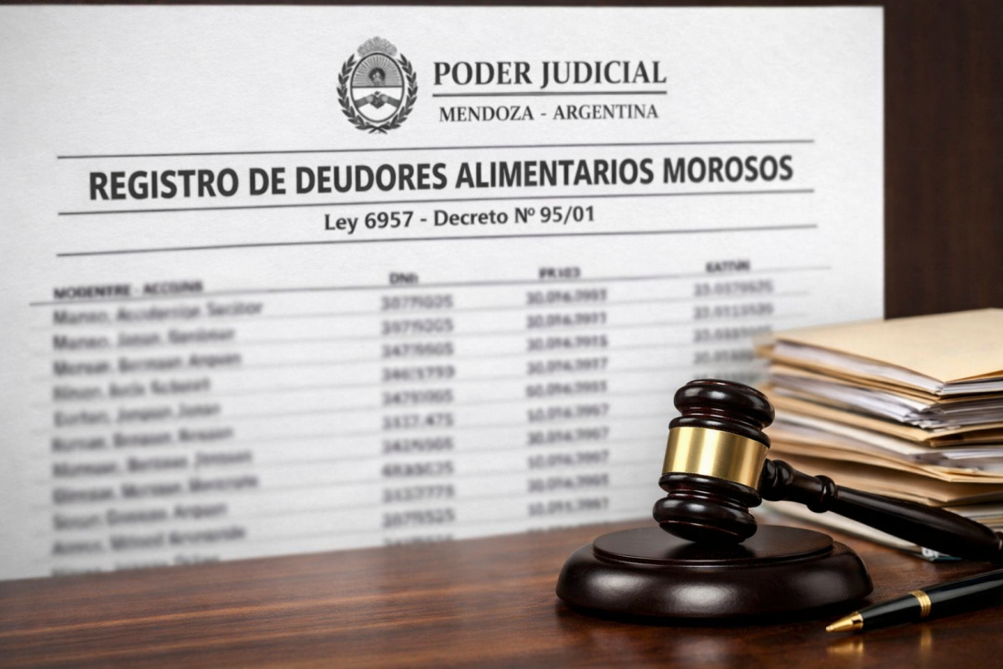 En Mendoza, 2025 cierra con más de 1600 deudores alimentarios y 20 % de reincidentes