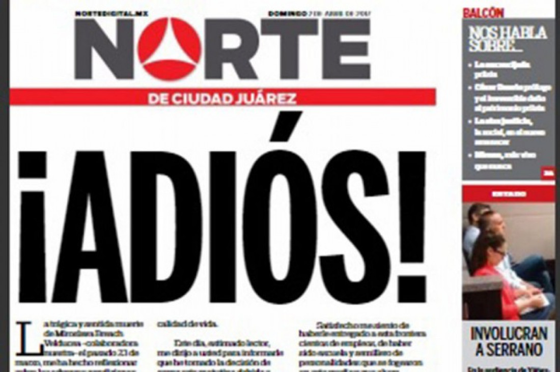 Cerró Diario Norte, de México, luego del asesinato de una de sus periodistas