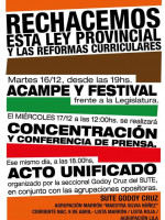 Acampe en contra de la Ley de Educación provincial