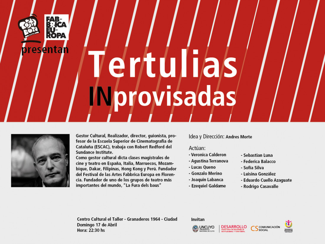 Andres Morte y "Tertulias inprovisadas" este domingo en el Teatro El taller