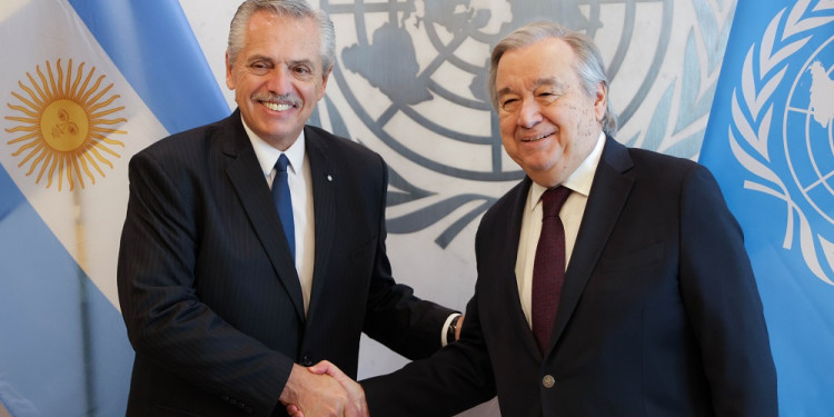 Alberto Fernández le pidió al titular de la ONU retomar las negociaciones por la soberanía de las Malvinas