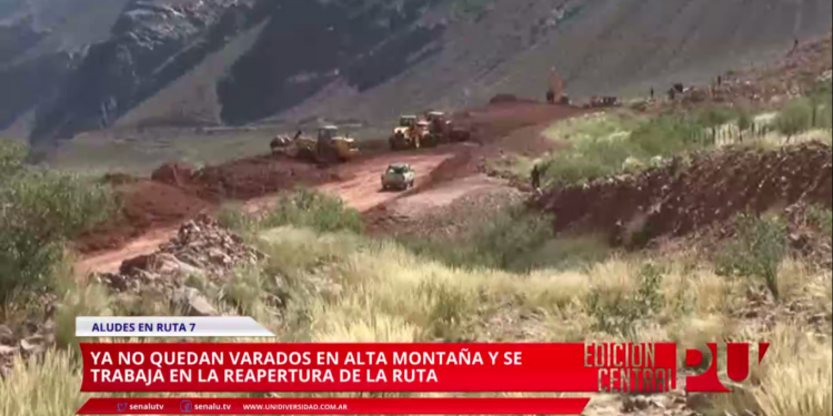 Trabajan en la Ruta 7 por aludes