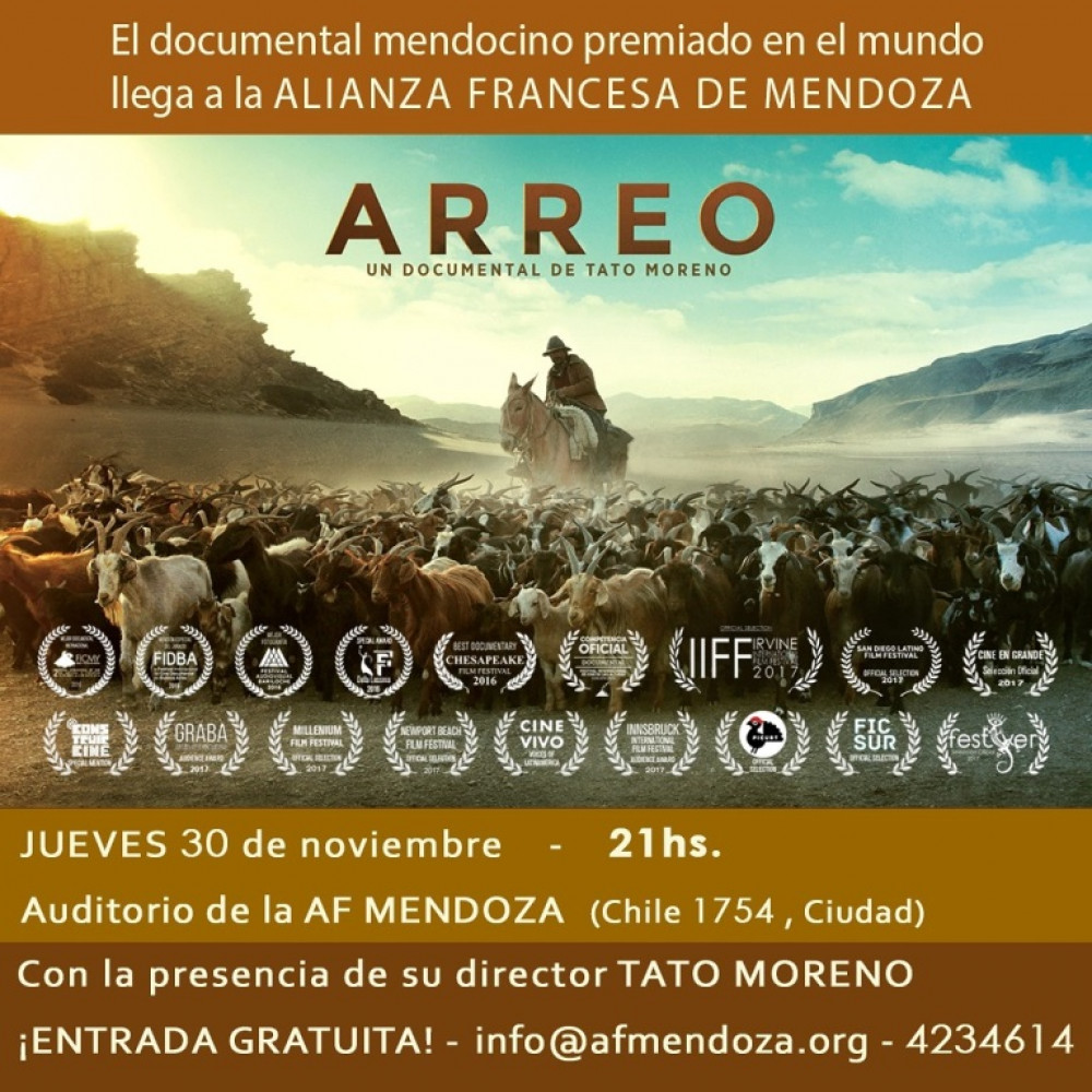 Arreo, el documental mendocino multipremiado llega a la Alianza Francesa