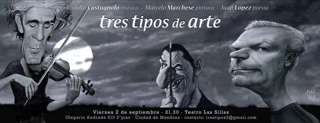 Tres artistas en escena, "Tres tipos de arte" en el Teatro Las Sillas