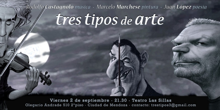 Tres artistas en escena, "Tres tipos de arte" en el Teatro Las Sillas