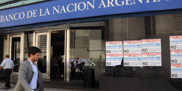 Este miércoles habrá paro en todas las sucursales del Banco Nación