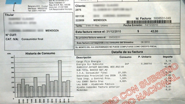 imagen Eliminaron el "fondo de Santa Cruz" de las facturas de luz de todo el país