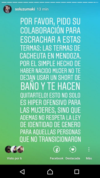 imagen Denunció discriminación en Termas de Cacheuta y tuvo repercusión nacional
