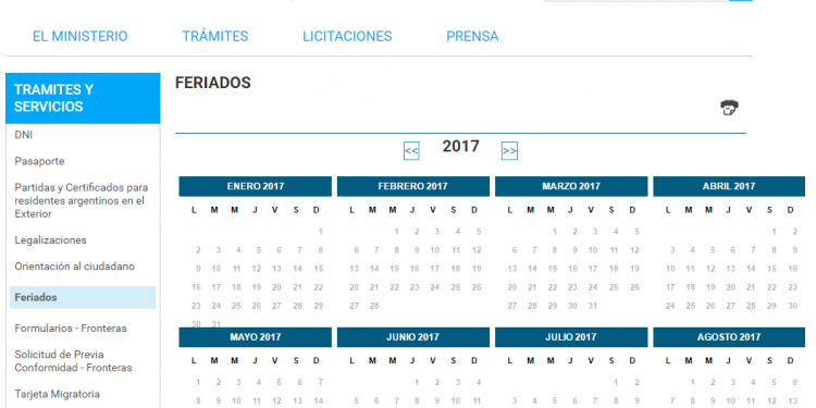 Calendario 2017: sin feriados puente y más findes largos