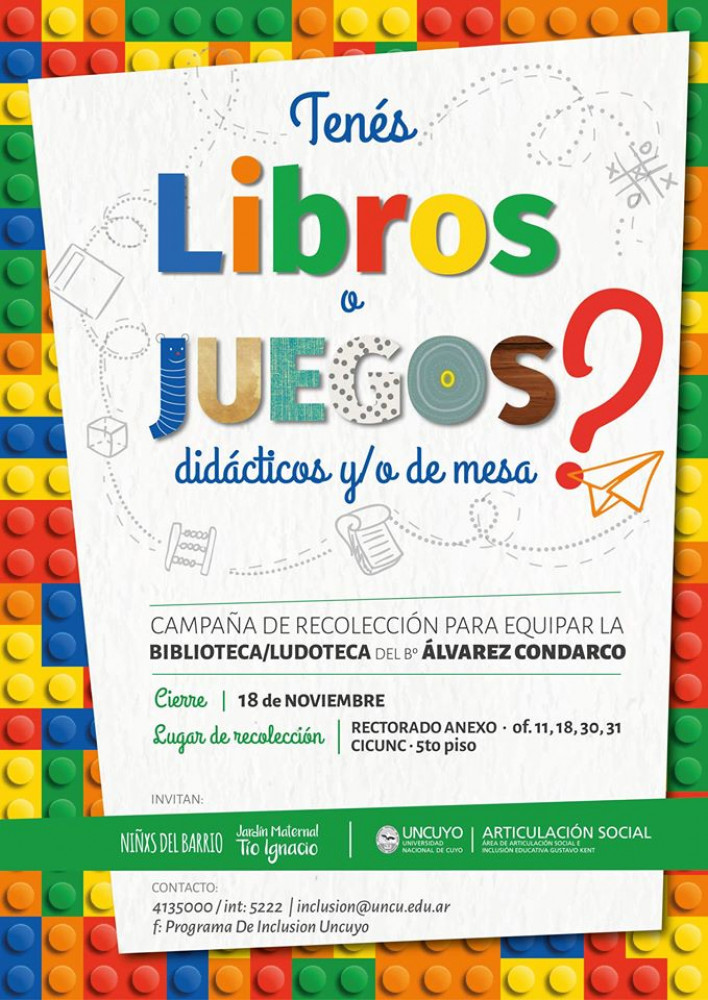 Sumate a la campaña para equipar la biblioteca/ludoteca del Jardín Maternal "Tío Ignacio"
