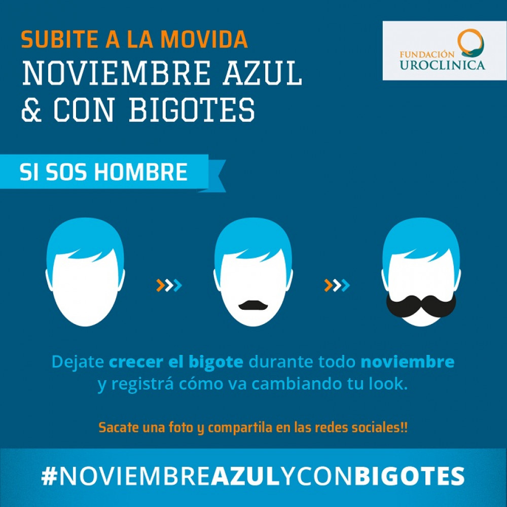 "Noviembre Azul y con bigotes": mes de la prevención del cáncer de próstata
