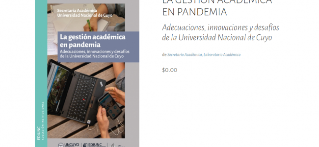 EDU - La EDIUNC presentó el libro "La gestión académica en pandemia" | 07-07-2022