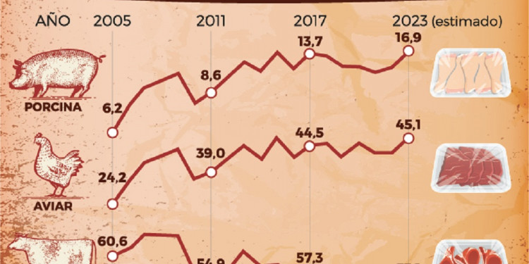 El consumo de carne vacuna cayó el 11 % en lo que va del año