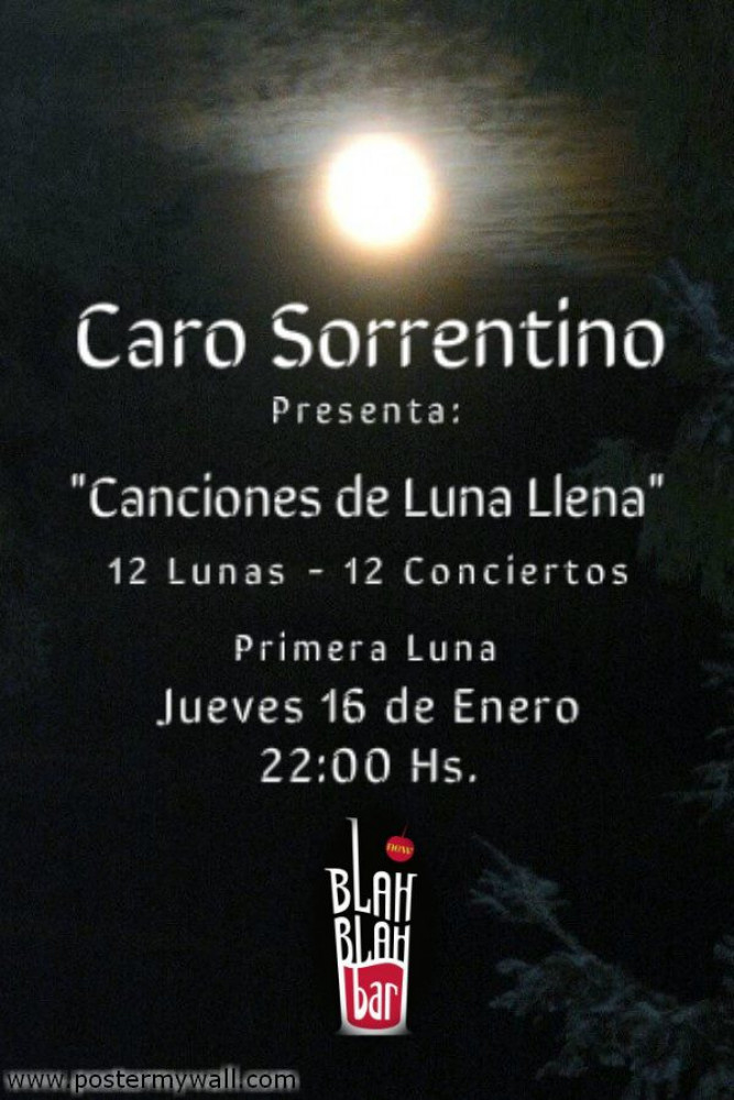 Primer noche del Ciclo "Canciones de Luna Llena" de Caro Sorrentino
