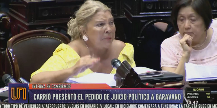 Carrió presentó el pedido de juicio político a Garavano