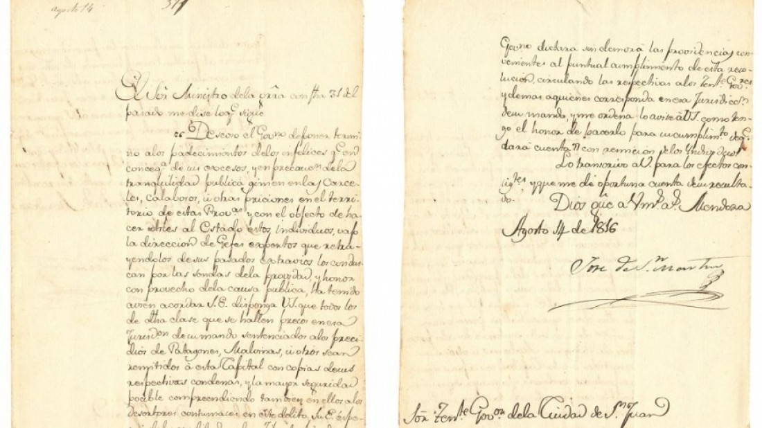 La carta con la que San Martín pidió por los hombres que estaban en las islas Malvinas