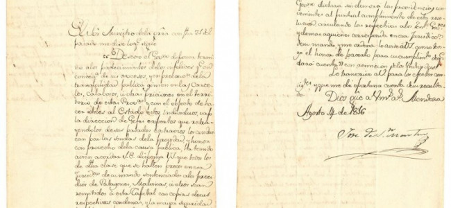 La carta con la que San Martín pidió por los hombres que estaban en las islas Malvinas