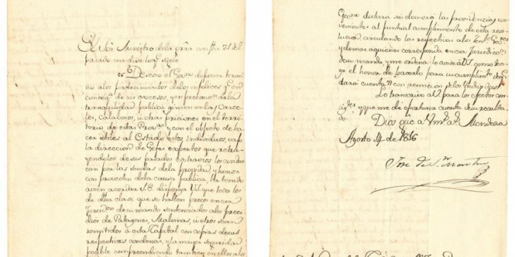 La carta con la que San Martín pidió por los hombres que estaban en las islas Malvinas