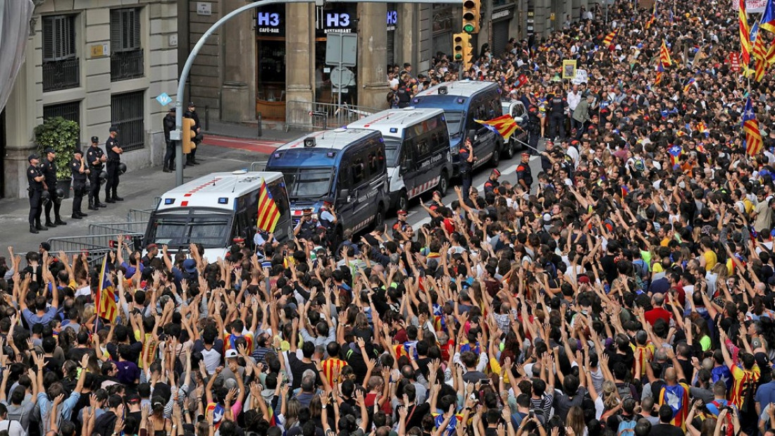 Cataluña amaneció con paro general en busca de independencia