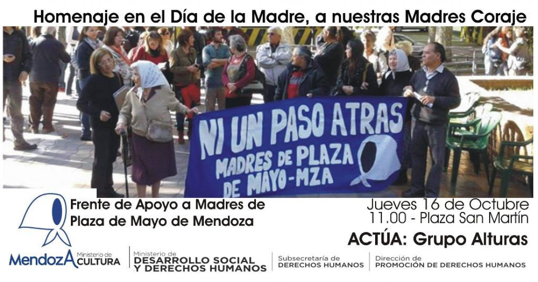 Homenaje a las Madres de Plaza de Mayo de Mendoza, en el Día de la Madre