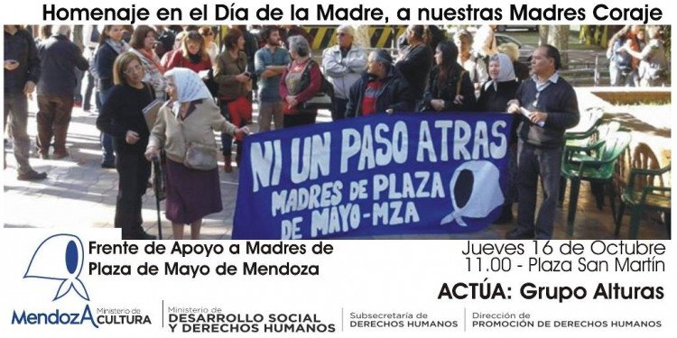Homenaje a las Madres de Plaza de Mayo de Mendoza, en el Día de la Madre