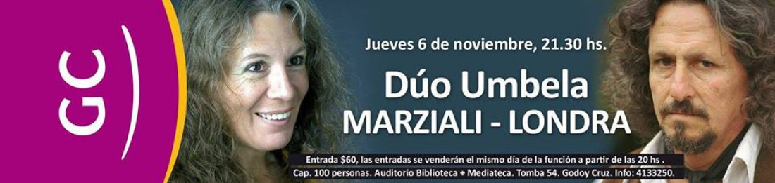 El Dúo Umbela (Londra - Marziali) se presenta hoy en la Biblioteca + Mediateca Belgrano