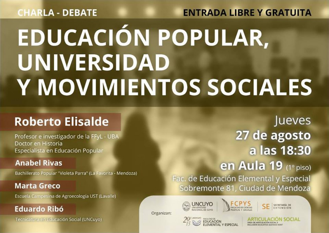 "Educación Popular, Universidad y Movimientos Sociales" en la UNCUYO