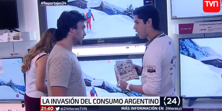 La TV chilena mostró la fiebre de compras argentina en el país trasandino