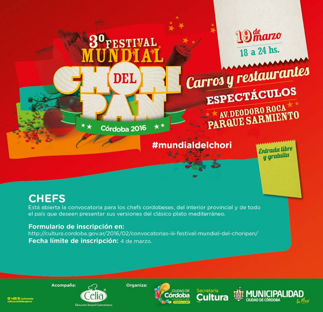 Se viene el tercer Festival mundial del choripán en Córdoba