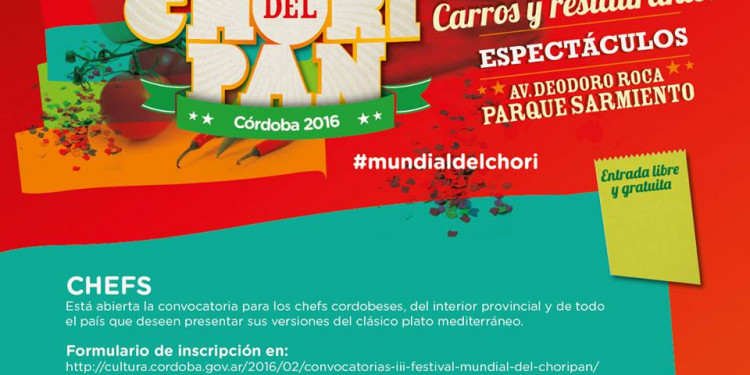 Se viene el tercer Festival mundial del choripán en Córdoba