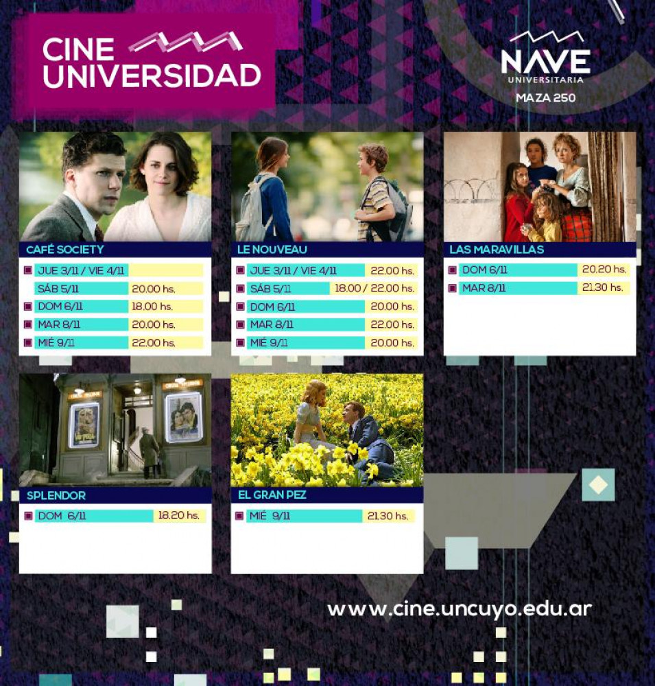 Esta es la programación semanal de Cine Universidad