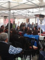 Carpa de docentes universitarios frente al Congreso