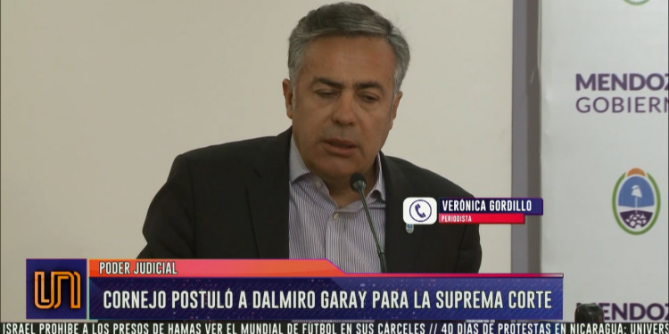 Cornejo postuló a Dalmiro Garay para la Suprema Corte de Justicia