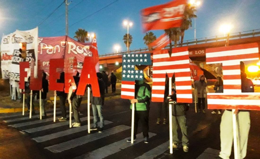 Paro de la CGT: el FIT protesta en el nudo vial