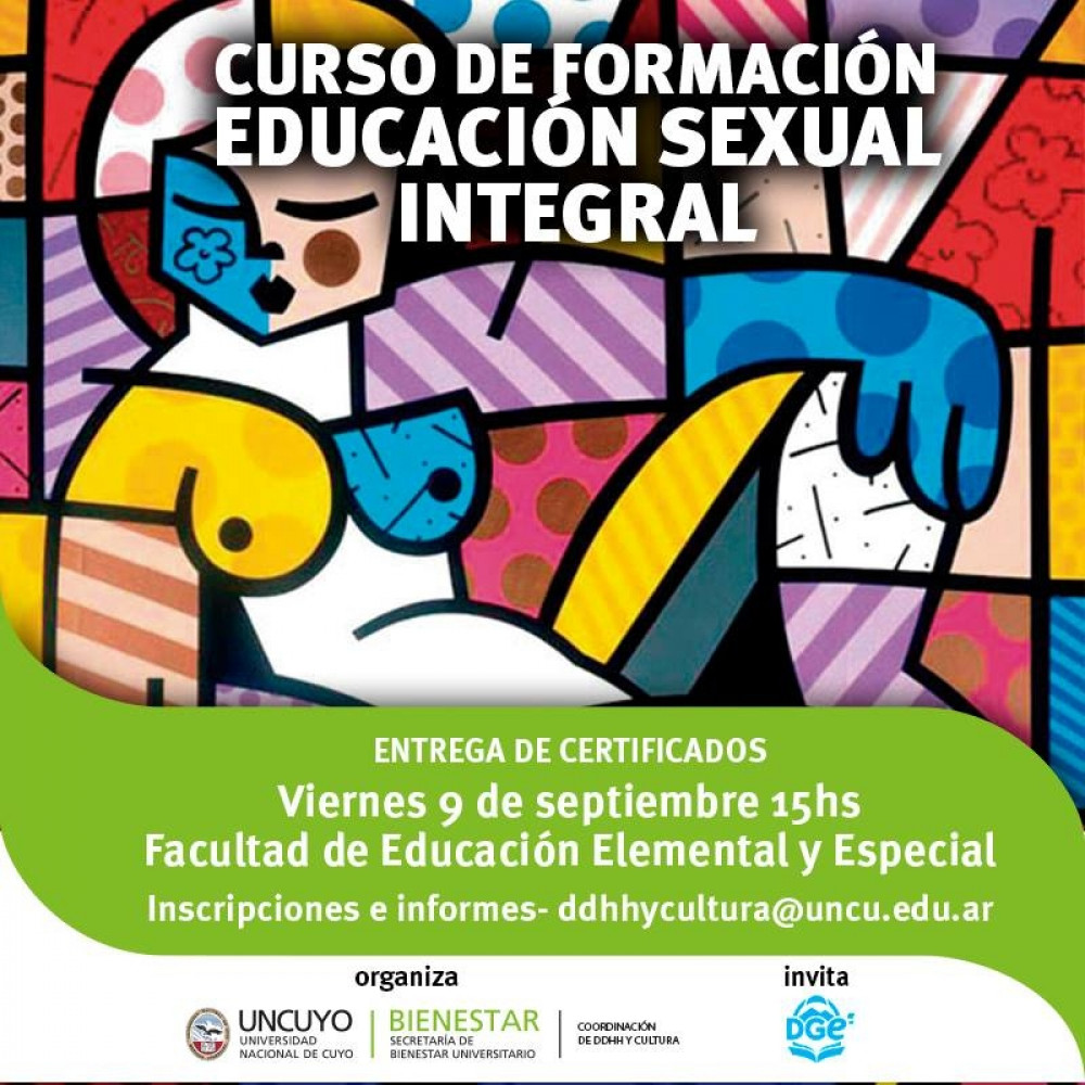 Educación Sexual Integral será temática de un curso de formación en la UNCUYO